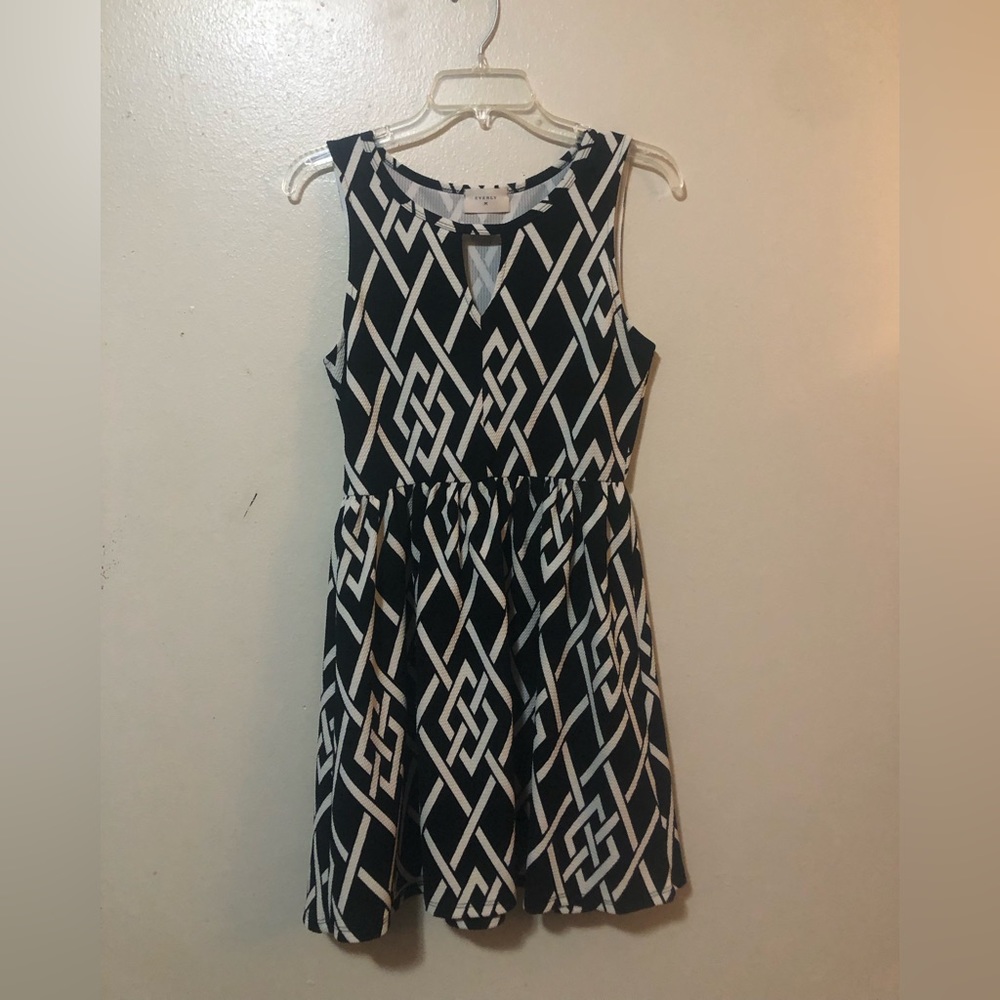 Nordstrom Everly Black & White Waffle Dress